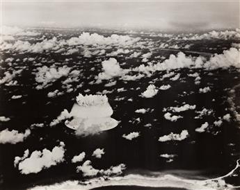 (ATOMIC BOMB TESTING--BIKINI ATOLL) A collection of 24 images depicting two separate atomic test blasts for Operation Crossroads over B